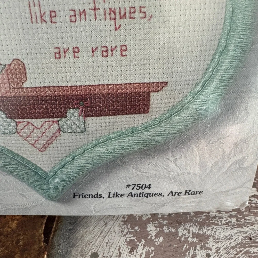Another Look Friends Like Antiques Are Rare Cross Stitch Kit Heart Frame DIY